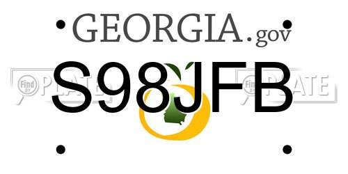 S98JFB Georgia License Plate