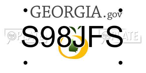 S98JFS Georgia License Plate
