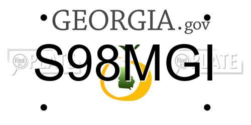 S98MGI Georgia License Plate