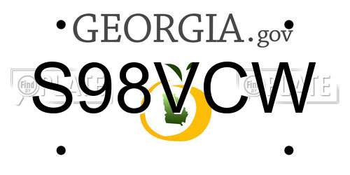 S98VCW Georgia License Plate