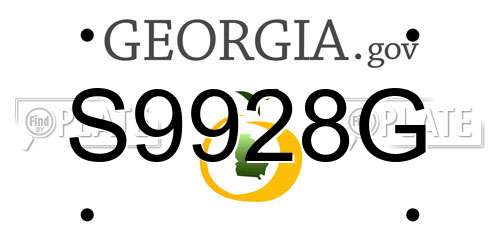 S9928G Georgia License Plate