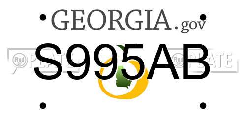 S995AB Georgia License Plate