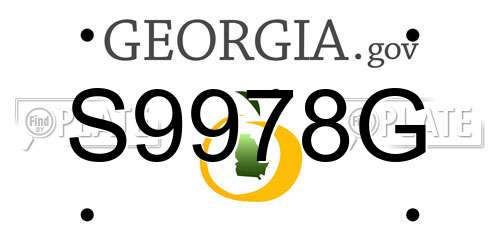 S9978G Georgia License Plate
