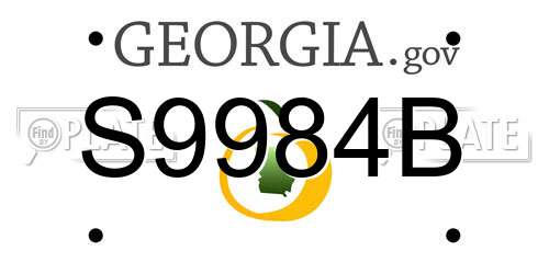 S9984B Georgia License Plate
