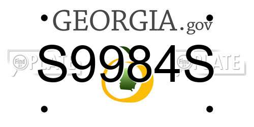 S9984S Georgia License Plate