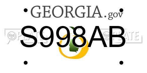 S998AB Georgia License Plate