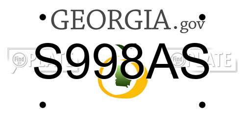 S998AS Georgia License Plate