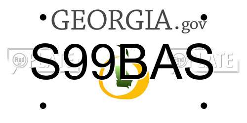 S99BAS Georgia License Plate