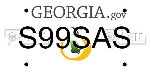 S99SAS Georgia License Plate