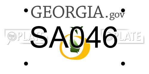 SA046 Georgia License Plate