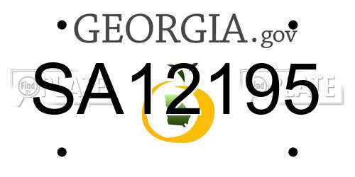 SA12195 Georgia License Plate