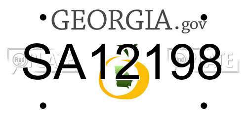 SA12198 Georgia License Plate