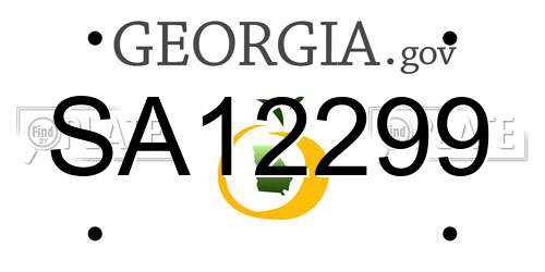 SA12299 Georgia License Plate