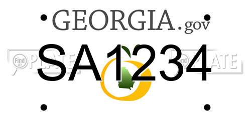 SA1234 Georgia License Plate