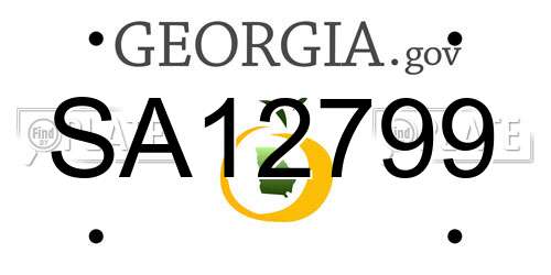 SA12799 Georgia License Plate