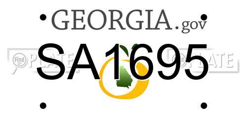 SA1695 Georgia License Plate