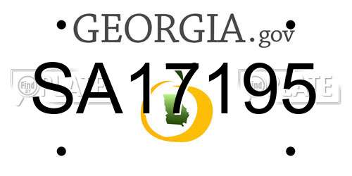 SA17195 Georgia License Plate