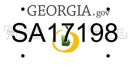 SA17198 Georgia License Plate