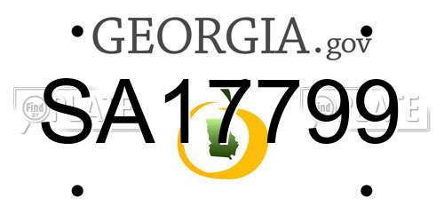 SA17799 Georgia License Plate