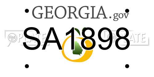 SA1898 Georgia License Plate