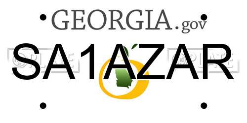 SA1AZAR Georgia License Plate