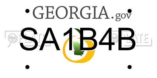 SA1B4B Georgia License Plate