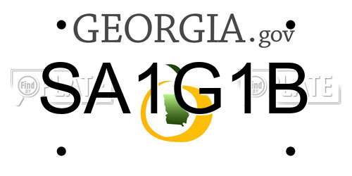 SA1G1B Georgia License Plate