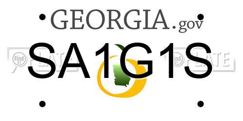 SA1G1S Georgia License Plate