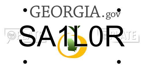 SA1L0R Georgia License Plate