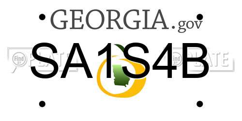 SA1S4B Georgia License Plate