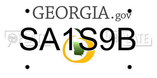 SA1S9B Georgia License Plate