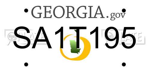 SA1T195 Georgia License Plate