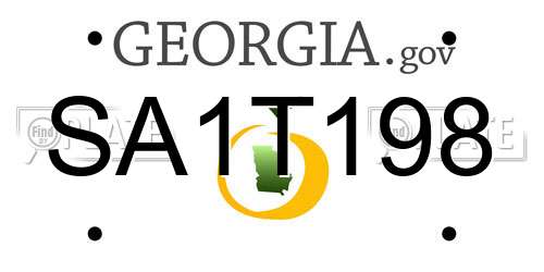 SA1T198 Georgia License Plate