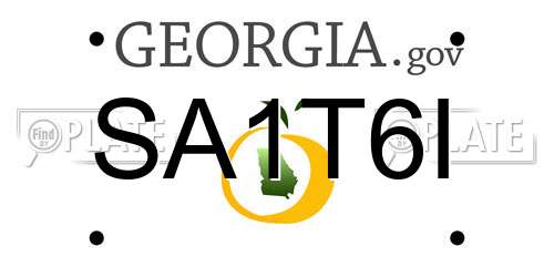 SA1T6I Georgia License Plate