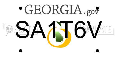 SA1T6V Georgia License Plate