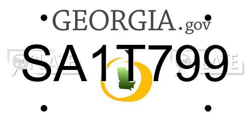 SA1T799 Georgia License Plate