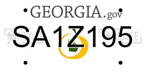 SA1Z195 Georgia License Plate