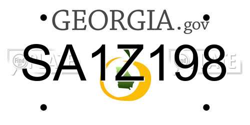 SA1Z198 Georgia License Plate
