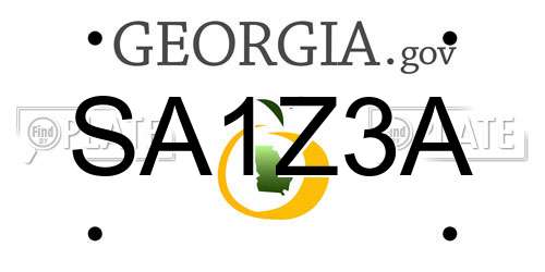 SA1Z3A Georgia License Plate