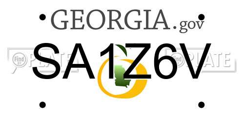 SA1Z6V Georgia License Plate