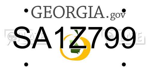SA1Z799 Georgia License Plate