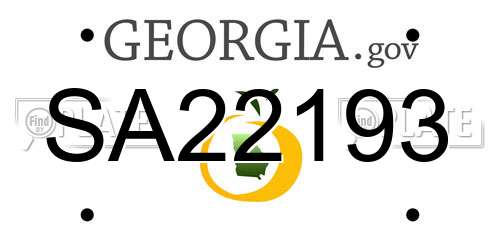 SA22193 Georgia License Plate