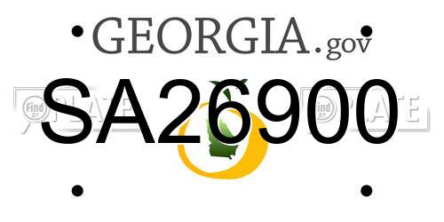 SA26900 Georgia License Plate