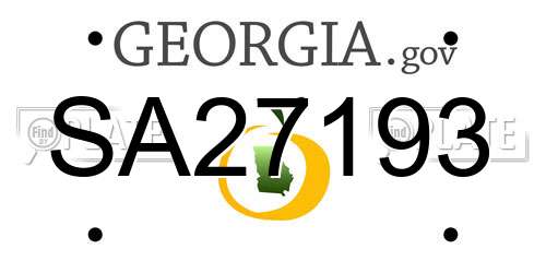 SA27193 Georgia License Plate