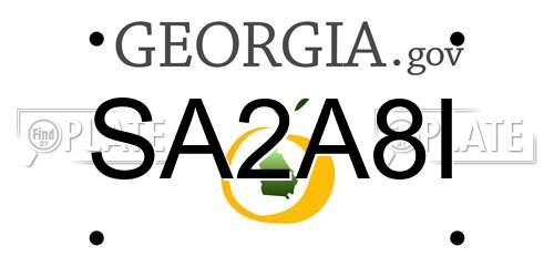 SA2A8I Georgia License Plate