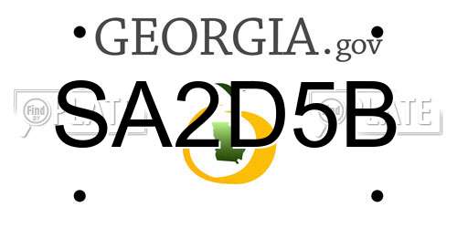 SA2D5B Georgia License Plate