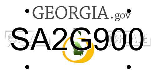 SA2G900 Georgia License Plate