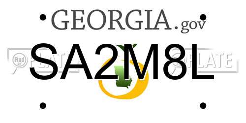 SA2M8L Georgia License Plate
