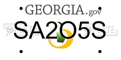 SA2O5S Georgia License Plate