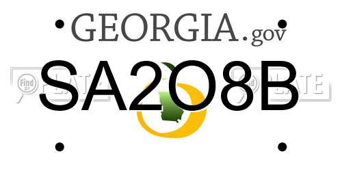 SA2O8B Georgia License Plate